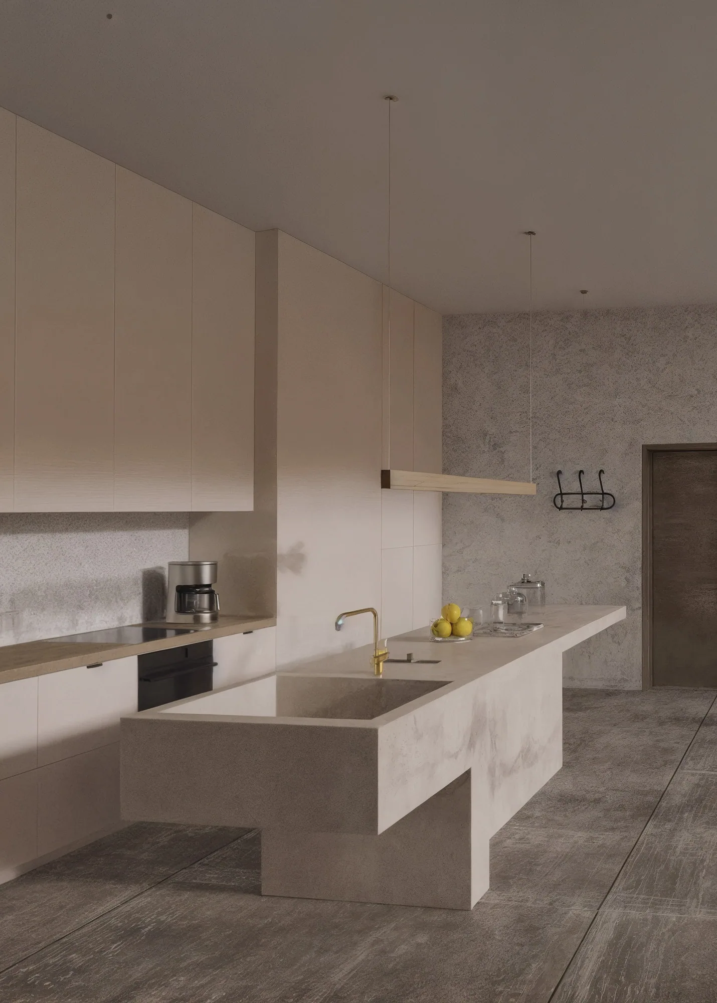 Cocina en tonos piedra